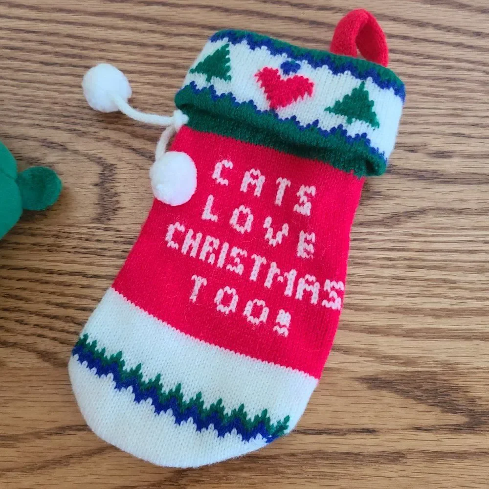 Limited Treasures Holiday Edition Sugar Cane Teddy Bear & Cat Christmas Stocking
